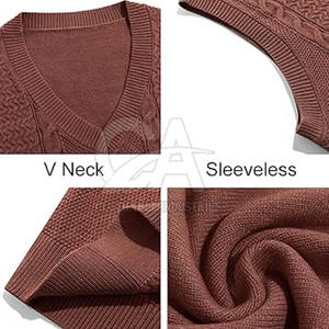 Vêtements décontractés stylés pour hommes Gilet tricoté Pull sans manches à vendre Pull en tricot sans manches à la mode à vendre - Product Image 5