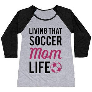 Camiseta de Béisbol Transpirable para Mujer, Cuello Redondo, Manga Tres Cuartos, Estilo Raglán, para Mamás de Deportistas que Viven la Mejor Vida Posible - Product Image 1