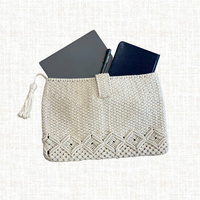 Sacs personnalisés multicolores en macramé Crochet pour carnet/ordinateur portable/téléphone portable Sacs faits à la main Style tendance pour dames Options de fermeture de taille