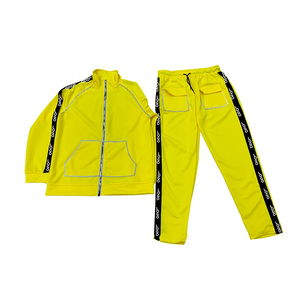Custom Logo Nylon <b>Jacket</b> Reflective Tracksuit Side Stripe Sweatsuit Joggers 2 Piece Sets <b>Zipper</b> Up Jogging Suits For Men Women - Product Image 1