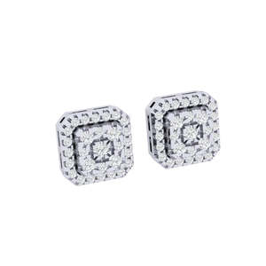 Certified Gold Real Diamond Square <b>Stud</b> <b>Earring</b> 14K Rose Yellow Gold Plated Geometric <b>Emerald</b> Stone Engagement Gift 0.15ct - Product Image 6