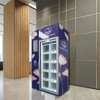Distributeur de fleurs Micron Vending avec casier métallique, système de paiement par pièces et code QR disponible en Égypte