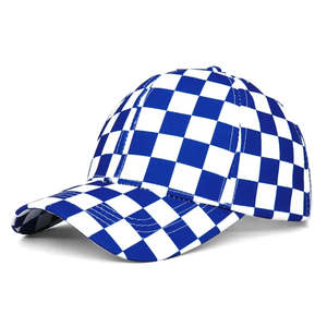 Casquette de baseball 6 panneaux Mode Damier, haute qualité, 100% polyester, visière incurvée, style américain élégant - Product Image 5