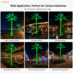 Lumière LED commerciale en forme de palmier coco |   Arbre géant personnalisable, étanche IP65, pour projet hôtelier |   Vente en gros directe d'usine - Product Image 3