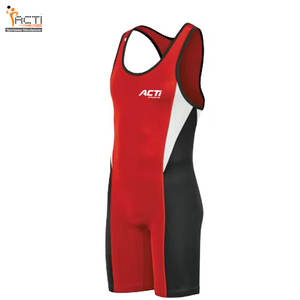 Camiseta de lucha libre personalizada de uso competitivo con diseño antideslizante de tela elástica suave con nombre y número de equipo - Product Image 4