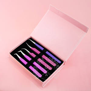 Pinzas de Acero Inoxidable Premium para Injerto de Pestañas, Curva de Luna, 45 y 90 Grados, con Agarre de Fibra Suave y Antideslizante - Product Image 1