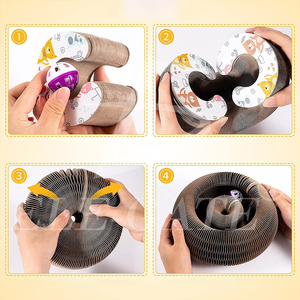 Moderna Grande Tiragraffi e Cuccia Pieghevole per Gatti con Tiragraffi Magico in Cartone Stile Natalizio - Product Image 6