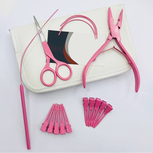 Kit d'outils d'extension de cheveux attachés tout en une main Outils d'extension de cheveux dorés Pince à ciseaux en acier inoxydable durable - Product Image 6