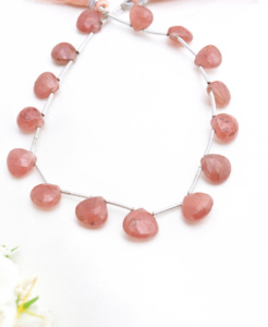 ลูกปัดพลอยสตรอเบอร์รี่ควอตซ์ทรงอัลมอนด์จากแอฟริกา สำหรับทำเครื่องประดับชั้นดี - Product Image 2
