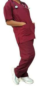 Scrubs médicaux OEM uniformes rouges résistants à l'eau de Javel tenue d'infirmière et de médecin prix bon marché de gros - Product Image 4