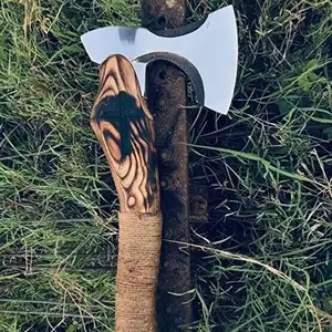 手作りダマスカス鋼トマホーク斧投げバイキング狩猟斧