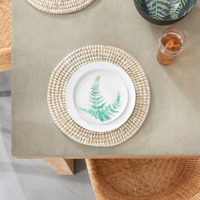 Assiettes de présentation en raphia blanc, prix le plus bas, sets de table en jonc de mer, sets de table naturels en herbe de mer