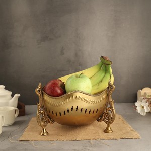 Antique Brass Fruit Bowl Handcrafted Decorative Centerpiece Vintage Brass Bowl For Dining Table Luxury Home And Kitchen Decor - Product Image 6