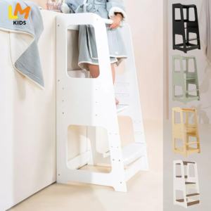 Montessori en bois 3-en-1 réglable sécurité enfant en bas âge tour d'apprentissage aide <span class=keywords><strong>de</strong></span> cuisine escabeau <span class=keywords><strong>pour</strong></span> enfants enfants - Product Image 1