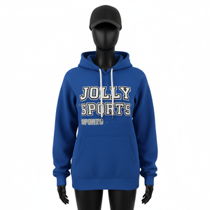 Sudadera con Capucha Premium para Mujer, Algodón Suave GSM, Felpa de Poliéster, Azul, Manga Raglán, Logotipo Personalizado Bordado, Sudaderas Básicas para Mujer - Product Image 1