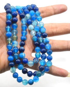 Perles en pierre d'onyx multicolore AAA Grade 15.5 "1 brin 1 pierre précieuse 8mm perles naturelles rondes en vrac pour la fabrication de bijoux - Product Image 3