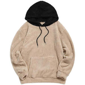 Sweat à capuche en polaire duveteux couleur bleu rad avec poche personnalisée poids lourd hiver épais chaud solide Sherpa ninja sweat à capuche vente en gros - Product Image 2