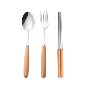 Vente en gros, cuillère à soupe en acier avec manche en bois, cuillère jetable avec couverts, les restaurants utilisent le meilleur emballage en boîte - Product Image 6