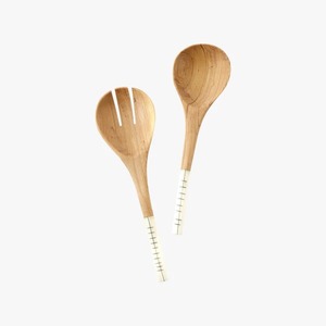 Cuchara de Servir Industrial de Madera con Mango Blanco Grande para Cocinar y Servir Grandes Porciones, Apta para Lavavajillas, Pulida a Mano - Product Image 2