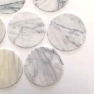 Posavasos de mármol redondo vintage decoración del hogar blanco y gris - Product Image 4