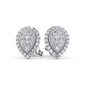 2024 élégant nouveau créateur de bijoux en gros grappe coupe ronde laboratoire cultivé diamant boucles d'oreilles mariage mariée boucle d'oreille pour les femmes - Product Image 3