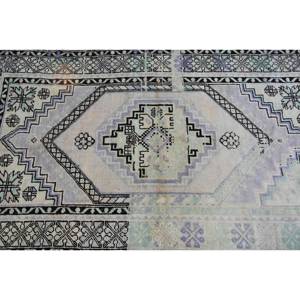 พรมขนแกะสีเบจสีดำ6.5ft 3.7ชิ้นแบบดั้งเดิมงานเย็บแบบตุรกีพรมสี่เหลี่ยมผืนผ้าสำหรับห้องนั่งเล่นพรมข้างเตียงพรมลาเท็กซ์ - Product Image 5