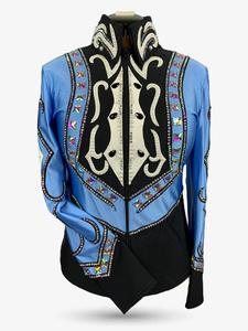 แจ็คเก็ตสีดำสีฟ้าสำหรับโชว์โรเดโอควีนออกแบบได้ตามต้องการสไตล์ตะวันตก - Product Image 5