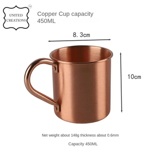Taza de Cobre Moscow Mule de Alta Calidad, Vaso de Acero Inoxidable de Metal Sólido, la Mejor Taza para Fiestas, Venta al por Mayor - Product Image 5