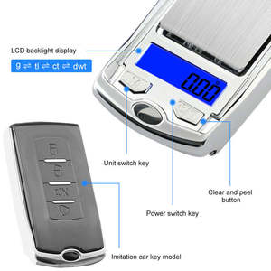 Hot Selling Factory Supply 200g Mini Stainless Steel <b>Electronic</b> Pocket <b>Scale</b> Car Key Design Mini Jewelry Digital <b>Scale</b> - Product Image 4