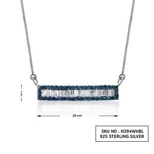 Collier pendentif barre en diamant naturel taille baguette ronde 1,00 carat en argent sterling pour femme, tendance, mariage, fiançailles - Product Image 3