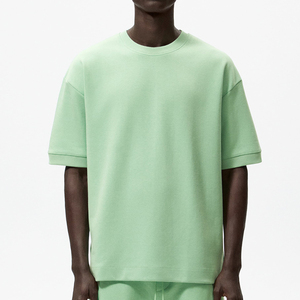 NUEVO personalizado hombres 100% algodón francés Terry sudaderas de gran tamaño cuello redondo de alta calidad hombro caído casual pulóver sudadera - Product Image 1