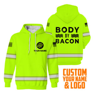 Hi Vis Hoodie Body By Yellow Nombre personalizado Logo Company Safety Winter Workwear Reflective Manga larga para trabajadores de la construcción - Product Image 1