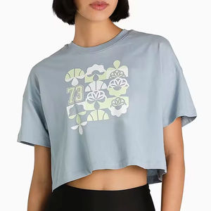 Camiseta Corta de Algodón Suave de la Mejor Calidad, Nueva, Lisa, para Mujer, con Logotipo Personalizado, Transpirable, de Secado Rápido - Product Image 6