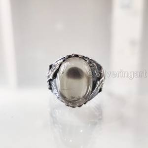 Bague en argent sterling 925 pour homme, avec pierre précieuse naturelle quartz fumé, pierre de naissance de avril, toutes tailles, cadeau d'anniversaire, vente en gros - Product Image 4