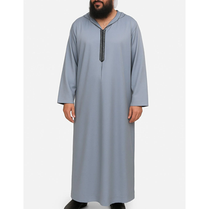 Thobe musulmán hecho a medida para hombres, vestido islámico con bordado, ropa marroquí de alta calidad 2025 - Product Image 3