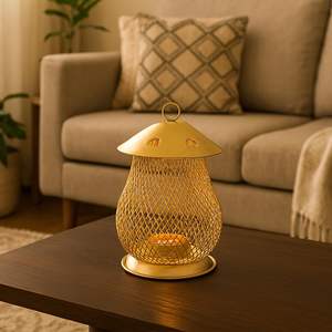 Copa votiva de metal con esmalte de oro antiguo perfecta para regalar decoración de bodas e iluminación festiva del hogar - Product Image 4