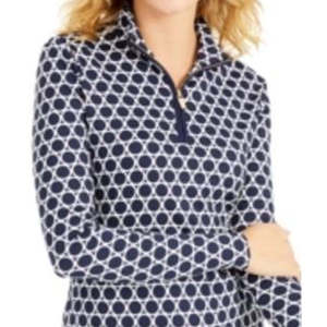 Maglia Casual da Donna Charter Club con Mezza Zip, Traspirante, Stampata, Blu, Taglia XX-Large - Product Image 2