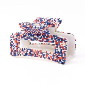 Pince à cheveux brodée de perles à la main de luxe et griffe de cheveux Design élégant avec plusieurs couleurs pour femmes et filles - Product Image 2