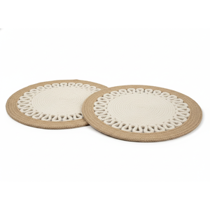 Mantel Individual Redondo de Yute Natural Premium AG Elements, 14 Pulgadas, Tejido a Mano, Contemporáneo, Ecológico, Antideslizante, 2 mm de Grosor, Decoración para Comedor - Product Image 1