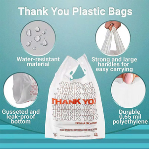 ถุงช้อปปิ้งพลาสติกสีขาวรีไซเคิลพร้อมด้ามจับเสื้อยืดสั่งทำขนาดได้ - Product Image 6