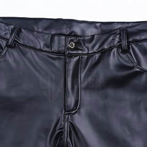 กางเกงหนังผู้ชายสีทึบกางเกงหนังลำลองดีไซน์โลโก้ตามสั่ง - Product Image 5