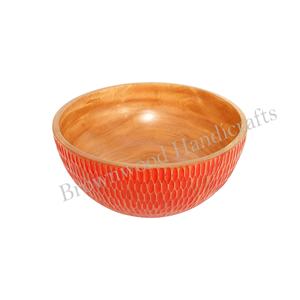 Ensalada de madera maciza/cuenco para servir frutas Venta caliente indio hecho a mano suministro a granel directo de fábrica para cocina y decoración del hogar - Product Image 4