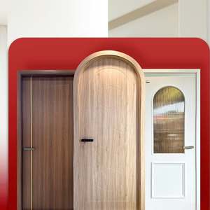 Latest Design 2025 WPC <b>Door</b> with PVC Cover Finished Surface Waterproof Bathroom Use Push-Pull Single Swing Interior <b>Door</b> - Product Image 3