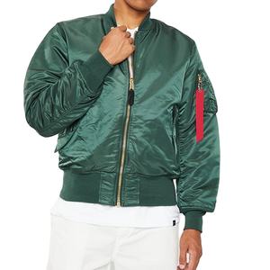 Chaqueta bomber de satén para hombre OEM de alta calidad estilo Hip Hop, la mejor chaqueta de béisbol al por mayor para invierno 2025 - Product Image 1
