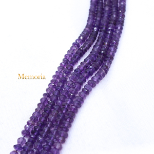 Excellente qualité du fabricant 4.5mm améthyste Rondelle facettes guérison perles de pierres précieuses 5 lignes pierres précieuses naturelles en vrac GIA - Product Image 1