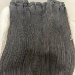 Extensions de cheveux humains indiens gris naturels, qualité supérieure, 100% vierges, cuticules alignées, lisses, double trame, fabrication à la machine, vente en gros - Product Image 1