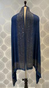 Châle en cachemire Kashmiri traditionnel vibrant avec broderie Paisley et pompons fins Pièce de mode d'hiver - Product Image 2