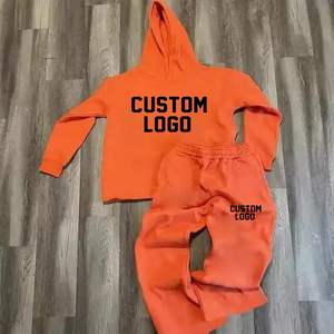 Custom Men's Tech Fleece Hoodie Jogger Set Digital Print Flare Sweetpant Sudadera con pantalón acampanado personalizado para el invierno - Product Image 5