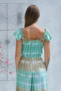 2023 à la mode Sexy cravate teinture dame élégant vêtements d'été arc-en-ciel couleur impression femmes décontracté longue Maxi robe - Product Image 2