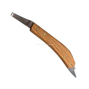 Cuchillo de pezuña de herrador de alta calidad, mango de madera de cola larga curvada, hoja de corte suave, venta de instrumentos veterinarios - Product Image 4